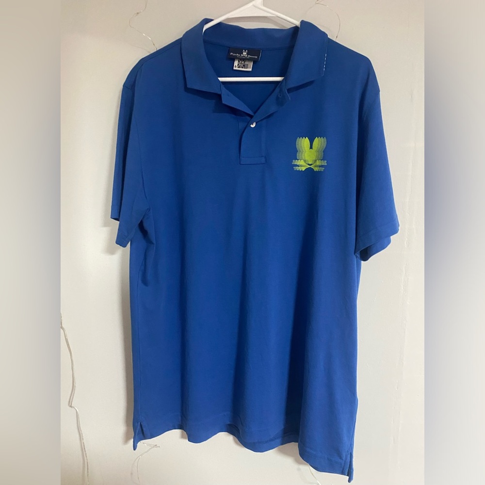 Blue psycho bunny polo size L in mens